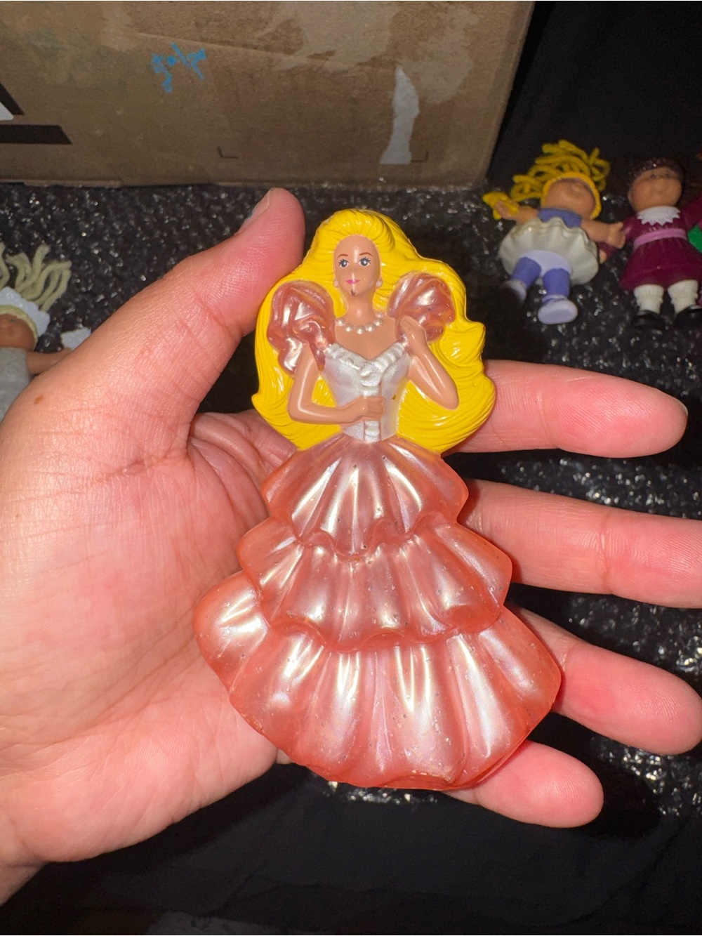 Mattel Pink Pearlized Princess Figurine with Yellow Hair